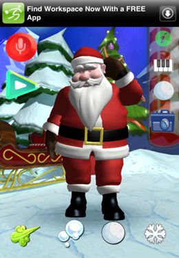 Gameplay screenshots of the Happy Talking Santa for iPad, iPhone or iPod.