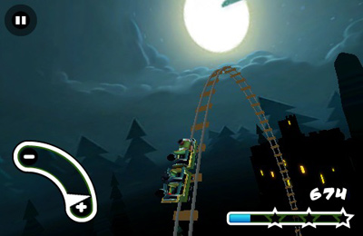 Gameplay screenshots of the Haunted 3D Rollercoaster Rush for iPad, iPhone or iPod.
