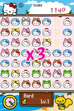 Gameplay screenshots of the Hello Kitty Match3 Maniacs for iPad, iPhone or iPod.