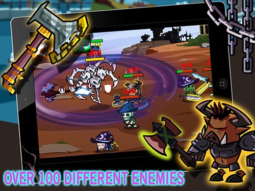 Gameplay screenshots of the Heroes vs. monsters for iPad, iPhone or iPod.