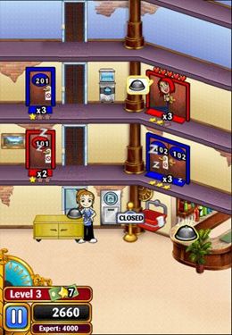 Gameplay screenshots of the Hotel Dash for iPad, iPhone or iPod.