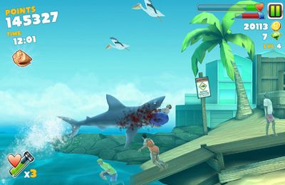 Gameplay screenshots of the Hungry Shark Evolution for iPad, iPhone or iPod.