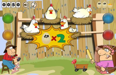 Gameplay screenshots of the iChickens for iPad, iPhone or iPod.