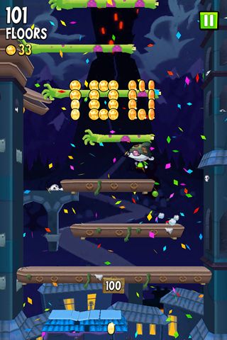 Gameplay screenshots of the Icy tower 2: Zombie jump for iPad, iPhone or iPod.