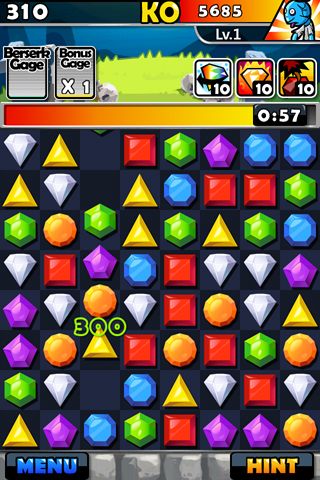 Gameplay screenshots of the Jewel fighter for iPad, iPhone or iPod.