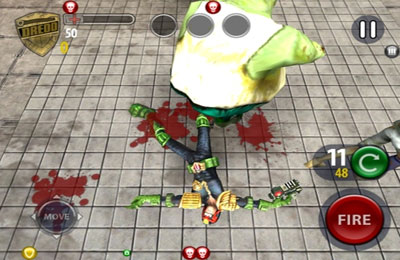 Gameplay screenshots of the Judge Dredd vs. Zombies for iPad, iPhone or iPod.