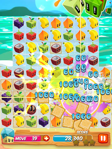 Gameplay screenshots of the Juice Cubes for iPad, iPhone or iPod.