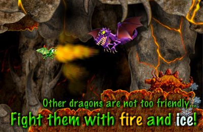 Gameplay screenshots of the Little Dragon - One Touch Flying Game for iPad, iPhone or iPod.