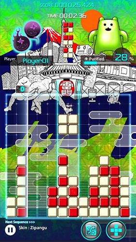 Gameplay screenshots of the Lumines puzzle and music for iPad, iPhone or iPod.