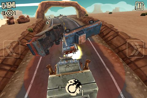 Gameplay screenshots of the Mad road driver for iPad, iPhone or iPod.