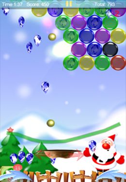 Gameplay screenshots of the Magic Finger: Christmas Bubble for iPad, iPhone or iPod.