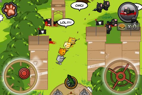 Gameplay screenshots of the Meowcenaries for iPad, iPhone or iPod.