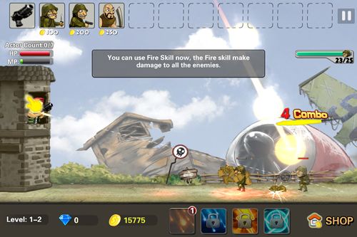 Gameplay screenshots of the Metal defense for iPad, iPhone or iPod.