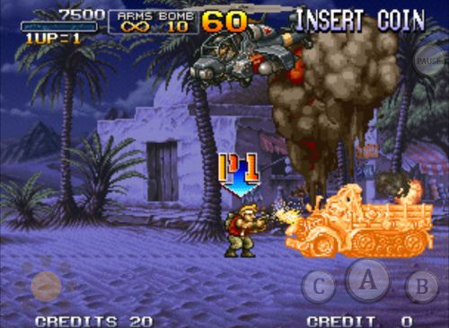 Gameplay screenshots of the Metal slug X for iPad, iPhone or iPod.