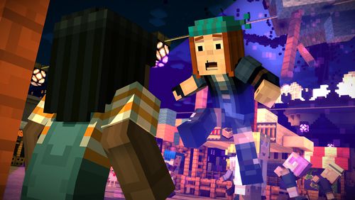 Gameplay screenshots of the Minecraft: Story mode for iPad, iPhone or iPod.