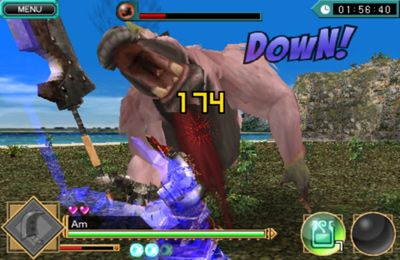 Gameplay screenshots of the MONSTER HUNTER Dynamic Hunting for iPad, iPhone or iPod.