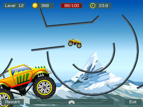 Gameplay screenshots of the Monster stunts for iPad, iPhone or iPod.