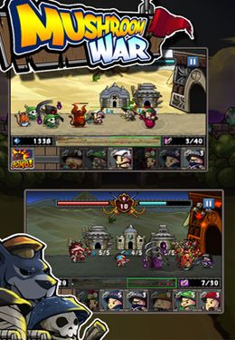 Gameplay screenshots of the Mushroom War for iPad, iPhone or iPod.