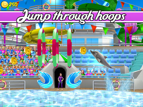 Gameplay screenshots of the My Dolphin Show for iPad, iPhone or iPod.