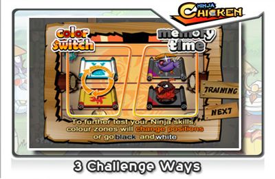 Gameplay screenshots of the Ninja Chicken for iPad, iPhone or iPod.
