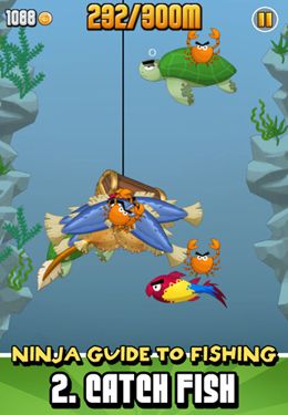 Gameplay screenshots of the Ninja Fishing for iPad, iPhone or iPod.