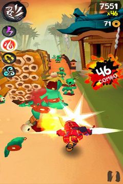 Gameplay screenshots of the Ninja Slash for iPad, iPhone or iPod.