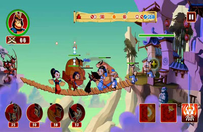 Gameplay screenshots of the Ninjas vs Samurai Epic Castle Defense for iPad, iPhone or iPod.