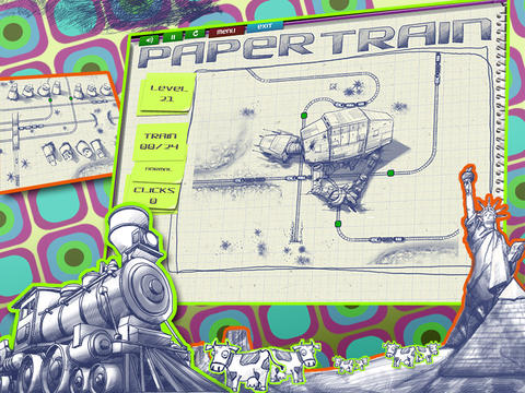 Gameplay screenshots of the Paper train for iPad, iPhone or iPod.