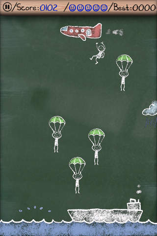 Gameplay screenshots of the Parachute Panic for iPad, iPhone or iPod.
