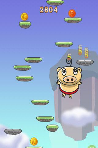 Gameplay screenshots of the PigJump for iPad, iPhone or iPod.