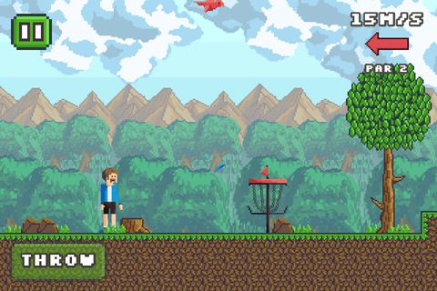 Gameplay screenshots of the Pixel disc golf for iPad, iPhone or iPod.