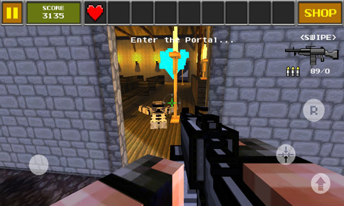 Gameplay screenshots of the Pixel Gun 3D for iPad, iPhone or iPod.