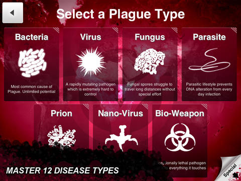 Gameplay screenshots of the Plague inc for iPad, iPhone or iPod.