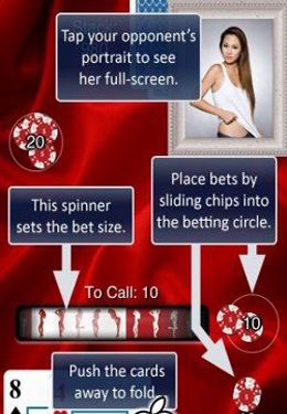 Gameplay screenshots of the Poker vs. Girls: Strip Poker for iPad, iPhone or iPod.