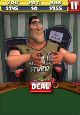 Gameplay screenshots of the Poker With Bob for iPad, iPhone or iPod.