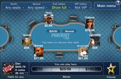 Gameplay screenshots of the Pokerist Pro for iPad, iPhone or iPod.