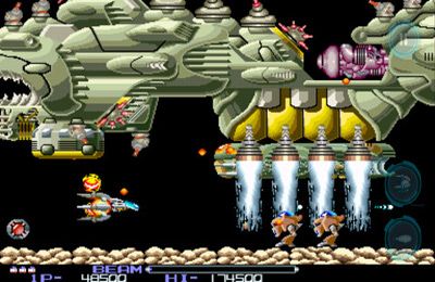 Gameplay screenshots of the R-Type for iPad, iPhone or iPod.