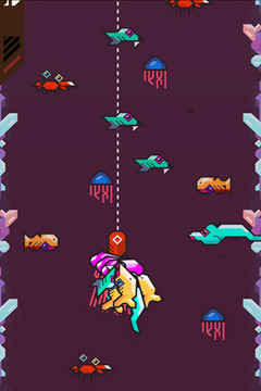 Gameplay screenshots of the Ridiculous Fishing - A Tale of Redemption for iPad, iPhone or iPod.
