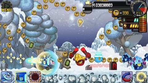 Gameplay screenshots of the Robot fly for iPad, iPhone or iPod.
