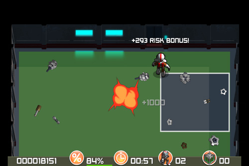 Gameplay screenshots of the Robot rabble for iPad, iPhone or iPod.