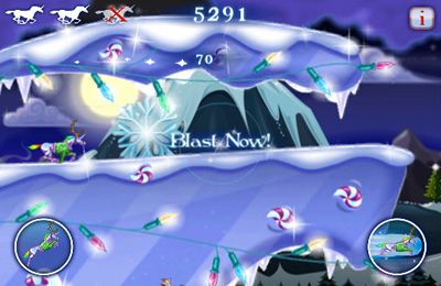 Gameplay screenshots of the Robot Unicorn Attack Christmas Edition for iPad, iPhone or iPod.
