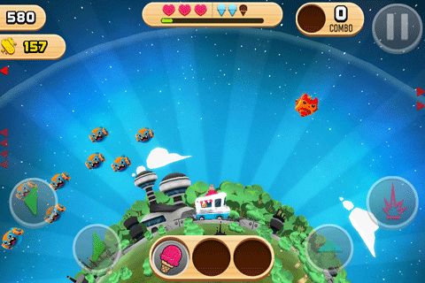 Gameplay screenshots of the Robots love ice cream for iPad, iPhone or iPod.