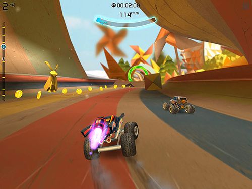 Gameplay screenshots of the Rocket cars for iPad, iPhone or iPod.