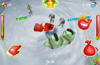 Gameplay screenshots of the Santa vs Zombies 3D for iPad, iPhone or iPod.