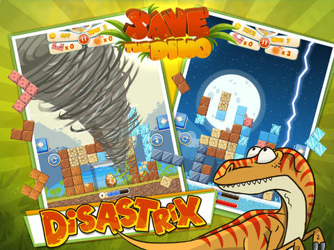 Gameplay screenshots of the Save The Dino for iPad, iPhone or iPod.