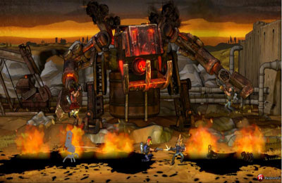 Gameplay screenshots of the Shoot Many Robots for iPad, iPhone or iPod.