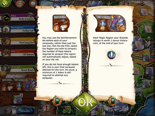 Gameplay screenshots of the Small world 2 for iPad, iPhone or iPod.