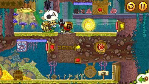 Gameplay screenshots of the Snail Bob 2 for iPad, iPhone or iPod.