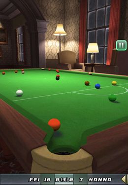 Gameplay screenshots of the Snooker Club for iPad, iPhone or iPod.