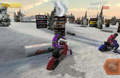 Gameplay screenshots of the Snow Bike Racing for iPad, iPhone or iPod.